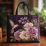 Fioletowy koliber i orchidea – torba płócienna