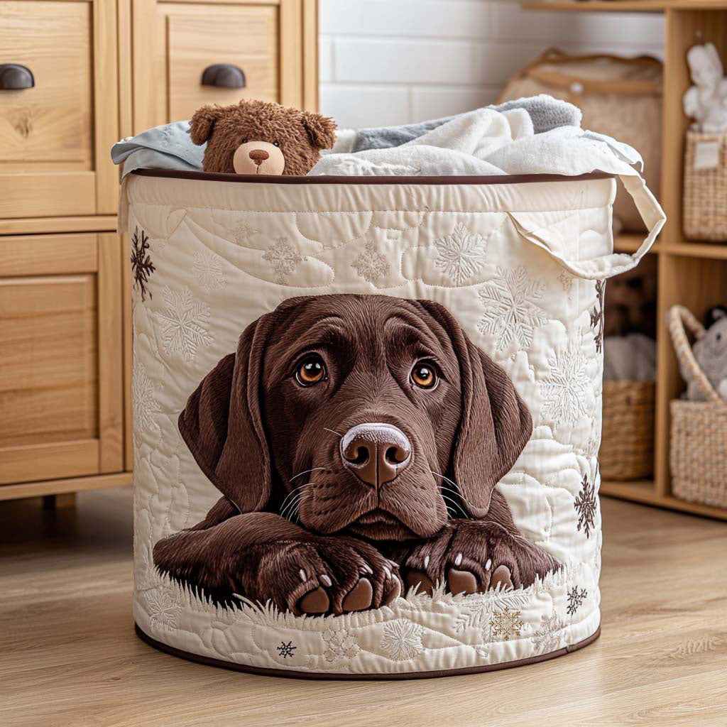Szczeniak czekoladowego labradora – kosz na pranie