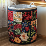 Różowy patchwork – kosz na pranie