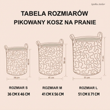 Tabela rozmiarów kosza na pranie
