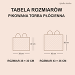 Tabela rozmiarów torby płóciennej