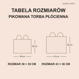 Tabela rozmiarów torby płóciennej