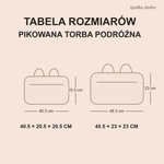 Tabela rozmiarów torby podróżnej