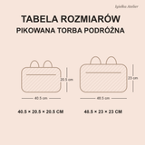 Tabela rozmiarów torby podróżnej